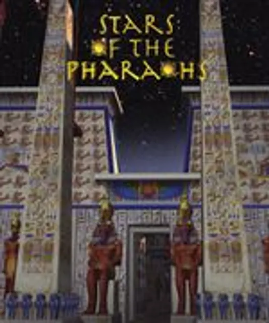 Poster with an ancient Egyptian building and the statues of two pharaohs in the front. 